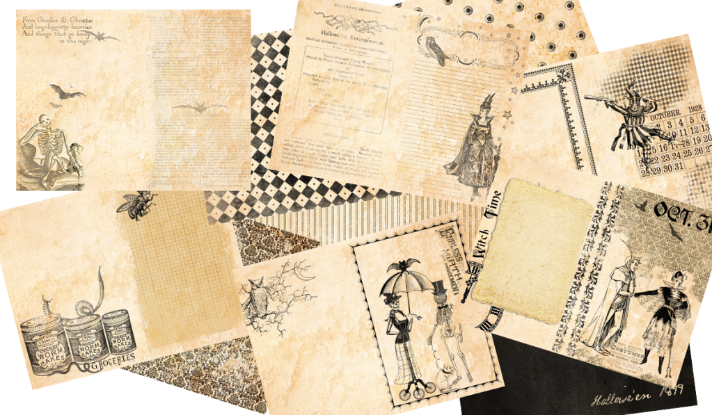 Digital Halloween papers from Studio on the Corner Etsy shop.